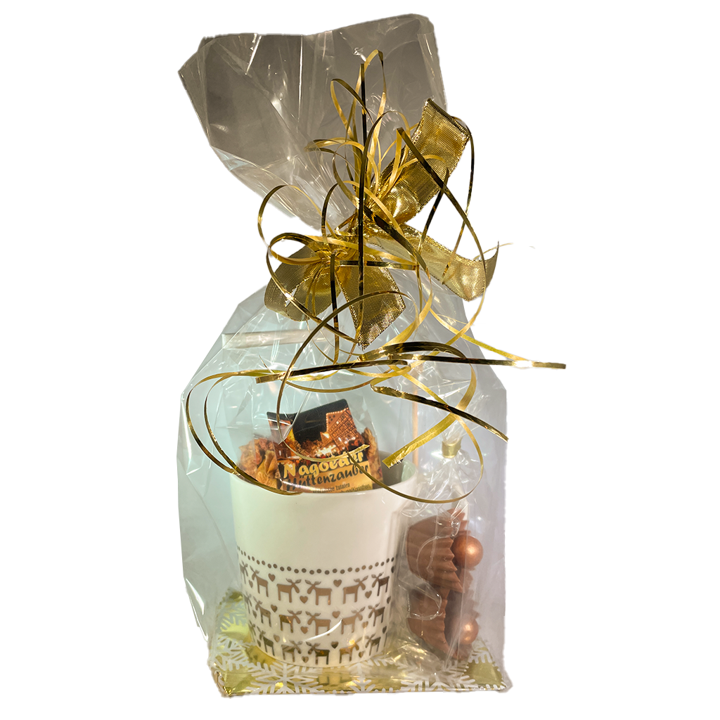 Elch-Tasse mit Tee & Pralinen Geschenk-Set